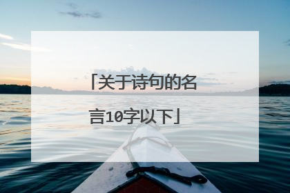 关于诗句的名言10字以下