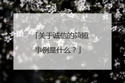 关于诚信的简短事例是什么？