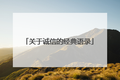 关于诚信的经典语录