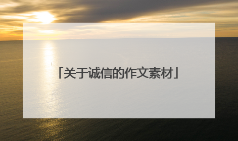 关于诚信的作文素材