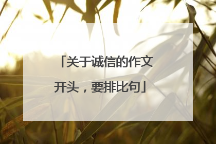 关于诚信的作文开头，要排比句