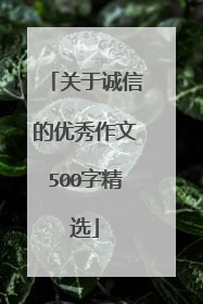 关于诚信的优秀作文500字精选
