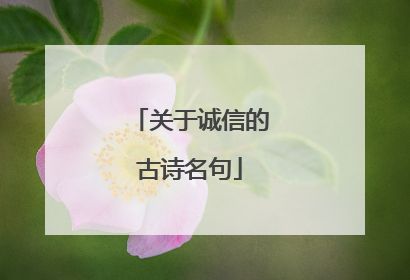 关于诚信的古诗名句