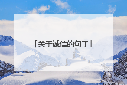 关于诚信的句子