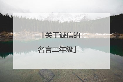 关于诚信的名言二年级