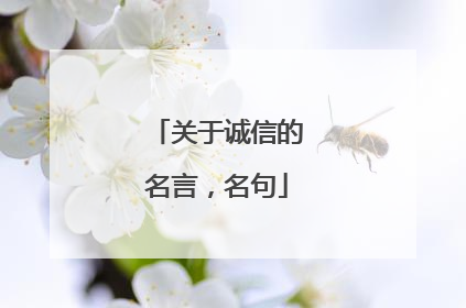 关于诚信的名言,名句