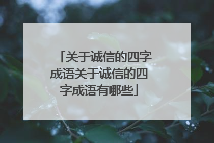 关于诚信的四字成语关于诚信的四字成语有哪些