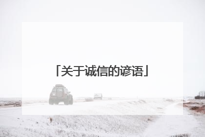 关于诚信的谚语