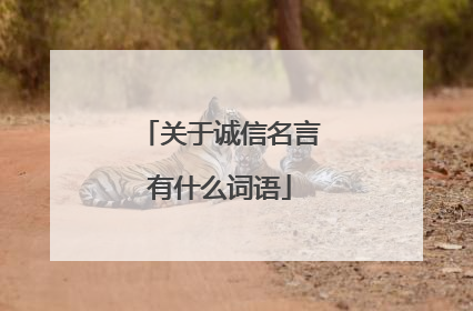 关于诚信名言有什么词语