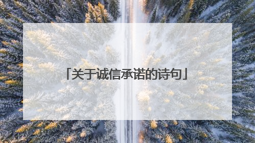 关于诚信承诺的诗句
