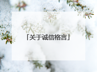 关于诚信格言