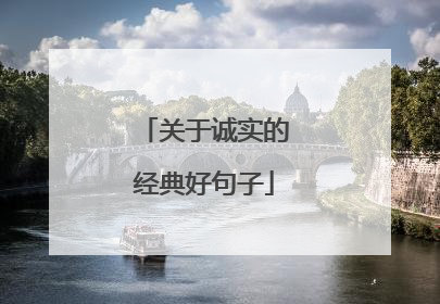 关于诚实的经典好句子