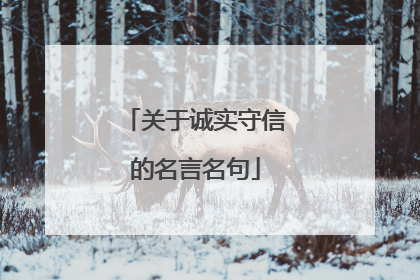 关于诚实守信的名言名句