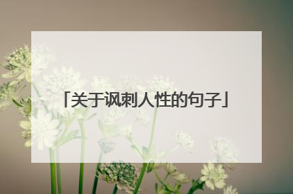 关于讽刺人性的句子