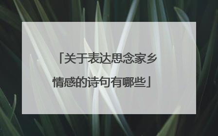 关于表达思念家乡情感的诗句有哪些