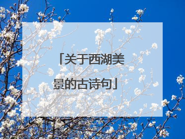 关于西湖美景的古诗句