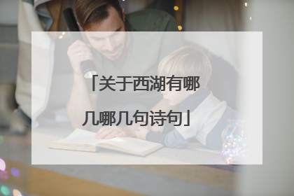 关于西湖有哪几哪几句诗句