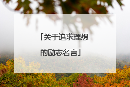 关于追求理想的励志名言