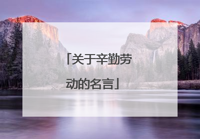 关于辛勤劳动的名言