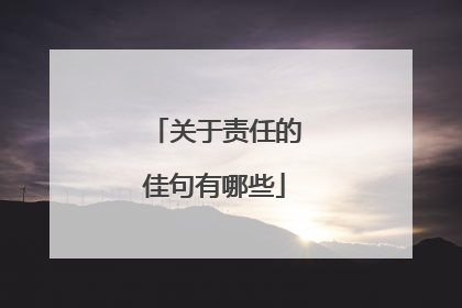 关于责任的佳句有哪些