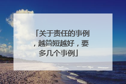 关于责任的事例，越简短越好，要多几个事例