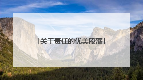 关于责任的优美段落