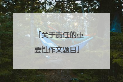 关于责任的重要性作文题目