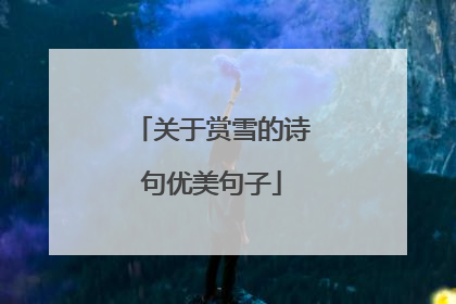关于赏雪的诗句优美句子
