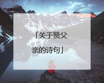 关于赞父亲的诗句