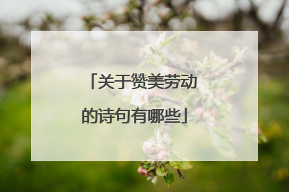 关于赞美劳动的诗句有哪些