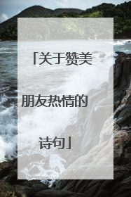 关于赞美朋友热情的诗句