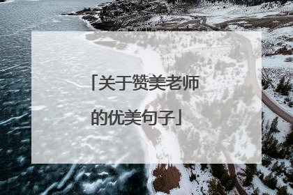 关于赞美老师的优美句子