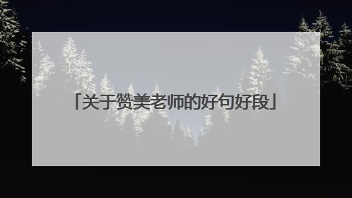 关于赞美老师的好句好段