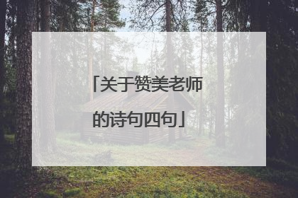 关于赞美老师的诗句四句