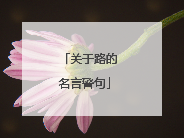 关于路的名言警句