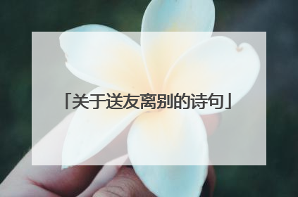 关于送友离别的诗句