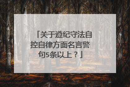 关于遵纪守法自控自律方面名言警句5条以上？