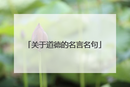 关于道德的名言名句