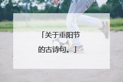 关于重阳节的古诗句。