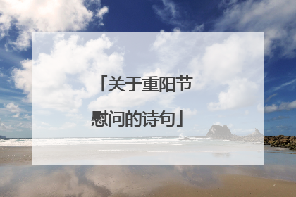 关于重阳节慰问的诗句