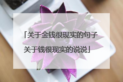 关于金钱很现实的句子关于钱很现实的说说
