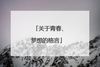 关于青春、梦想的格言