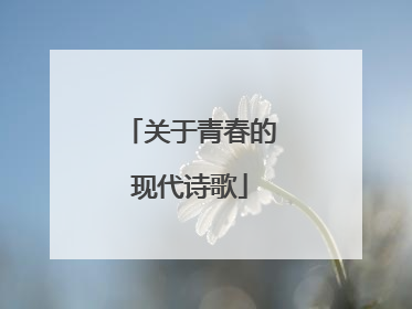关于青春的现代诗歌