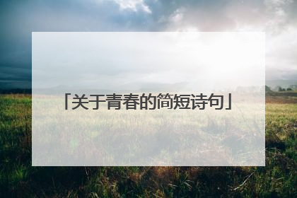 关于青春的简短诗句