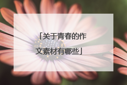 关于青春的作文素材有哪些