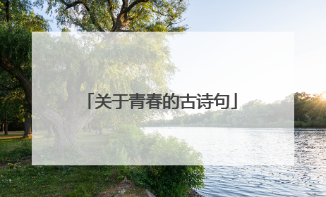 关于青春的古诗句