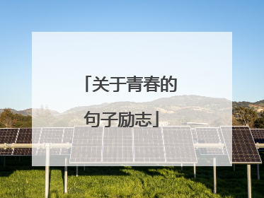 关于青春的句子励志