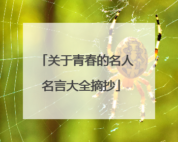 关于青春的名人名言大全摘抄