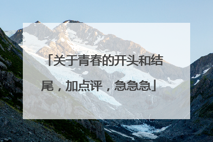 关于青春的开头和结尾，加点评，急急急