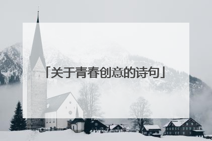 关于青春创意的诗句